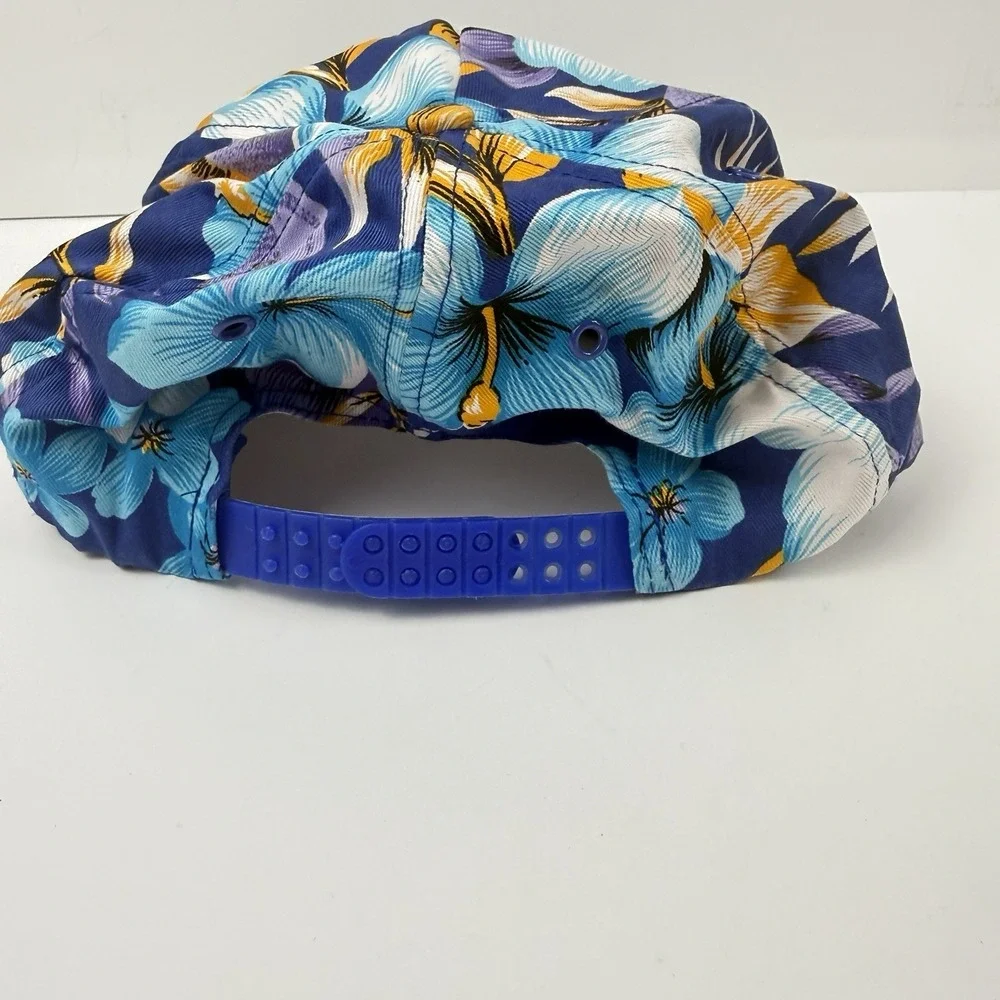 Vintage Key Bank Hat Cap Adjustable SnapBack Trucker Rope Keybank Floral Flower